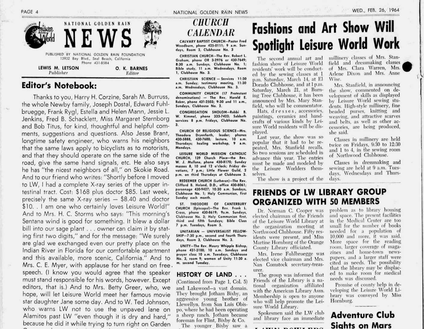 News article reporting the first meeting of the Friends of the Library.